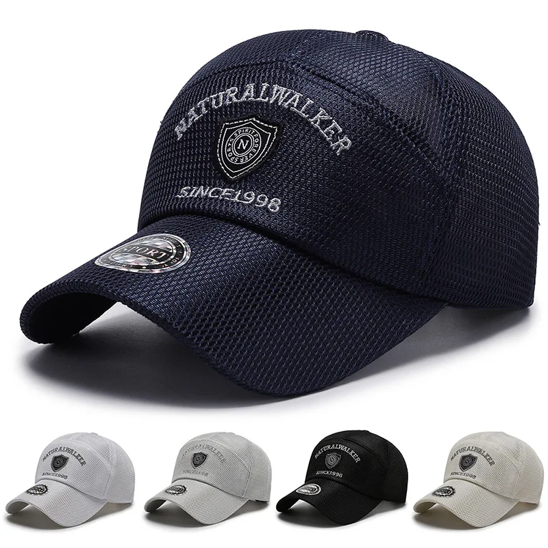 Casquette de baseball pour homme, maille à séchage rapide, protection solaire, chapeau de broderie, respirant, extérieur, camionneur, été, 2021