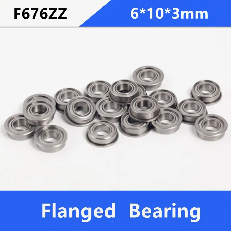 rolamento flange pecas lote mf106zz f676zz lf1060zz 6x10x3 mm 103 sulco profundo em miniatura rolamentos de esferas 500 01