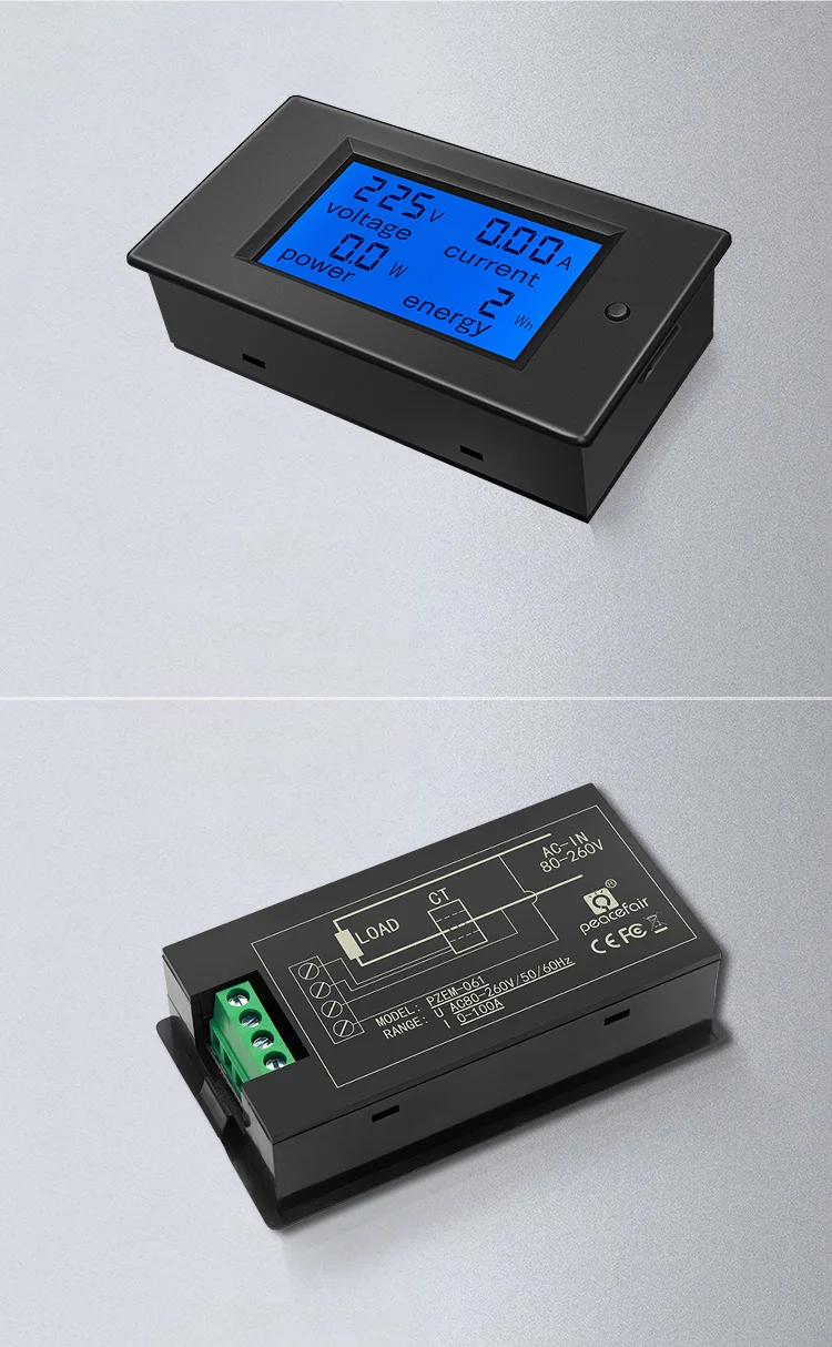 Peacefair AC Einphasiges Digitales Wattmeter Power Energy Kwh Tester Amperemeter 220V Homekit PZEM-061 mit Spule CT Kostenloser Versand – Detail 12