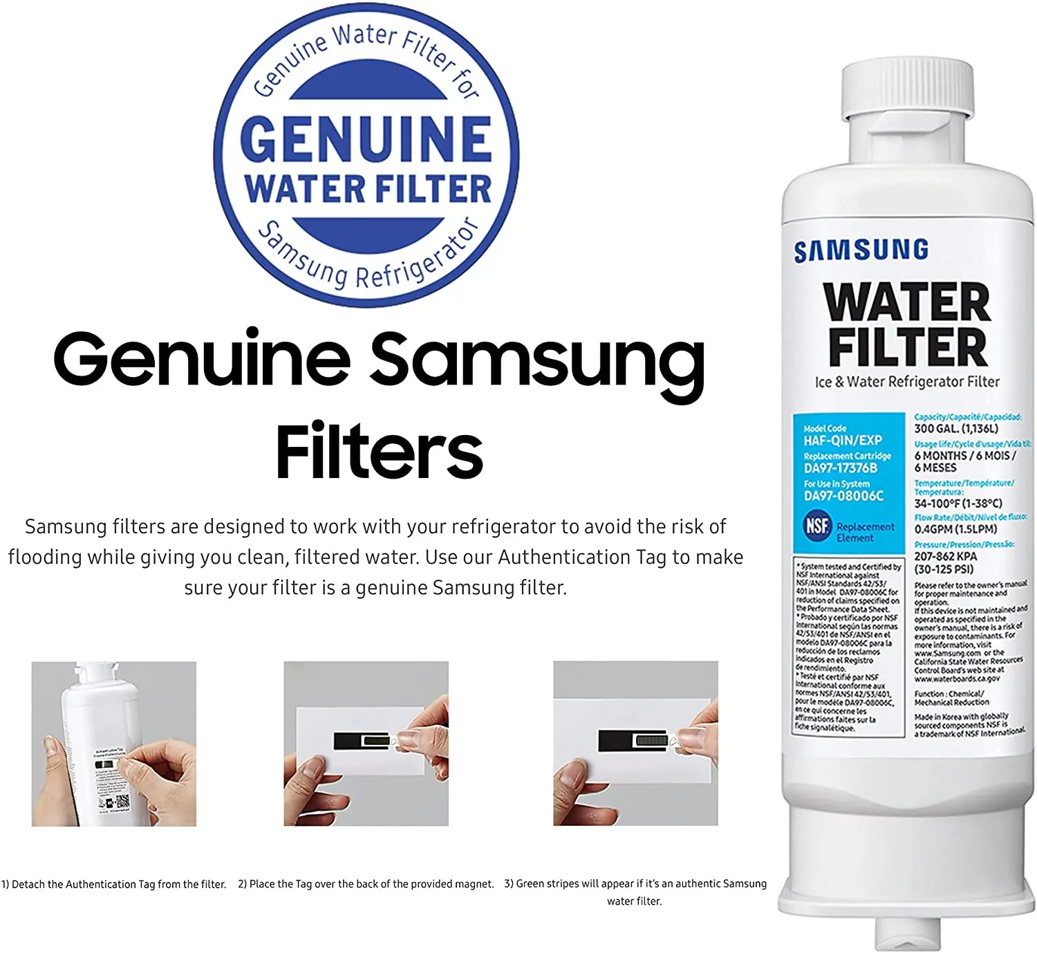 Ersetzen die original Samsung kühlschrank wasser filter DA97-17376B