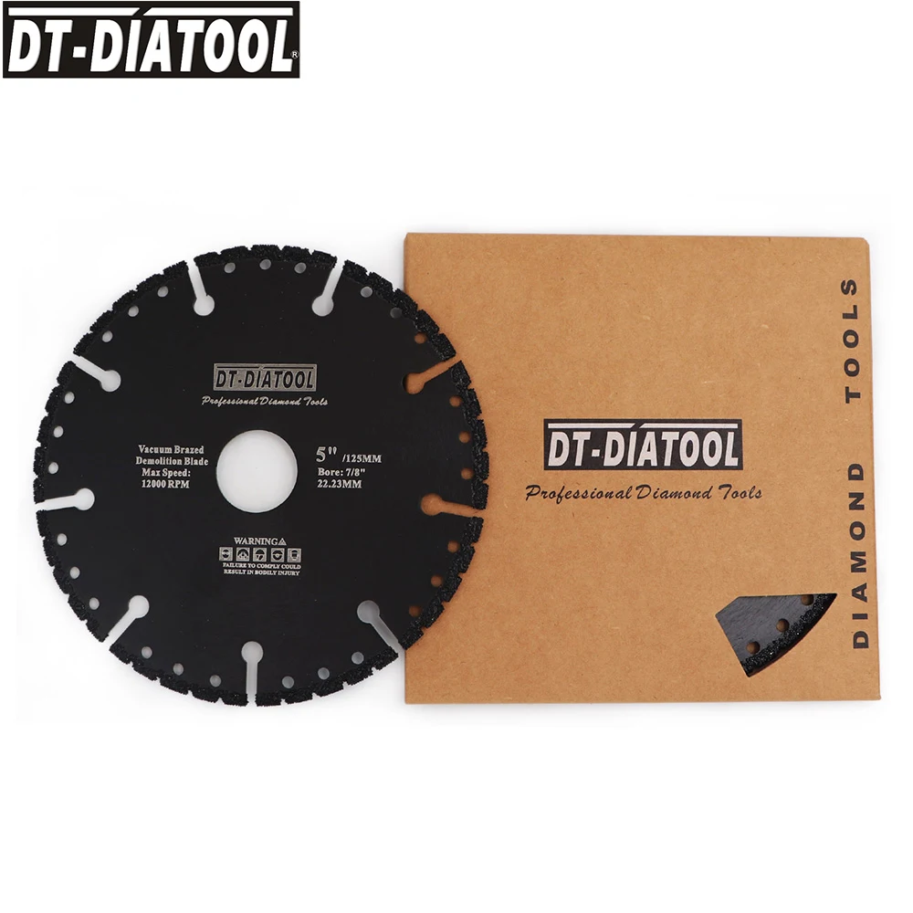 DT-DIATOOL 1pc Dia 125mm/5 "Vacuümgesoldeerde Diamant Zaagblad Alle Doeleinden Doorslijpschijf Voor Staal ijzer Wapening Gewapend Beton