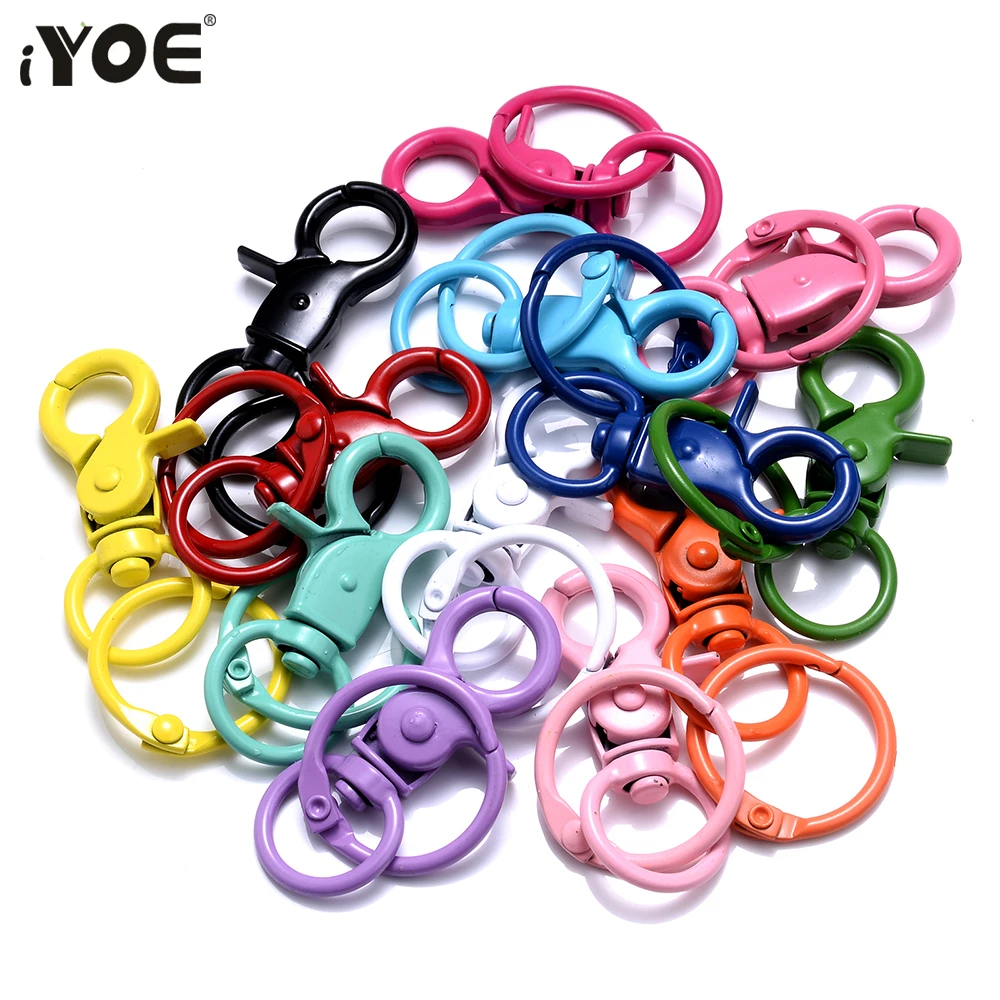 5pcs 25x64mm Multicolor Lobster Clasp Hooks With Adjustable Buckle For Making Keychain DIY Bags Doll Hook Jewelry Accessories
