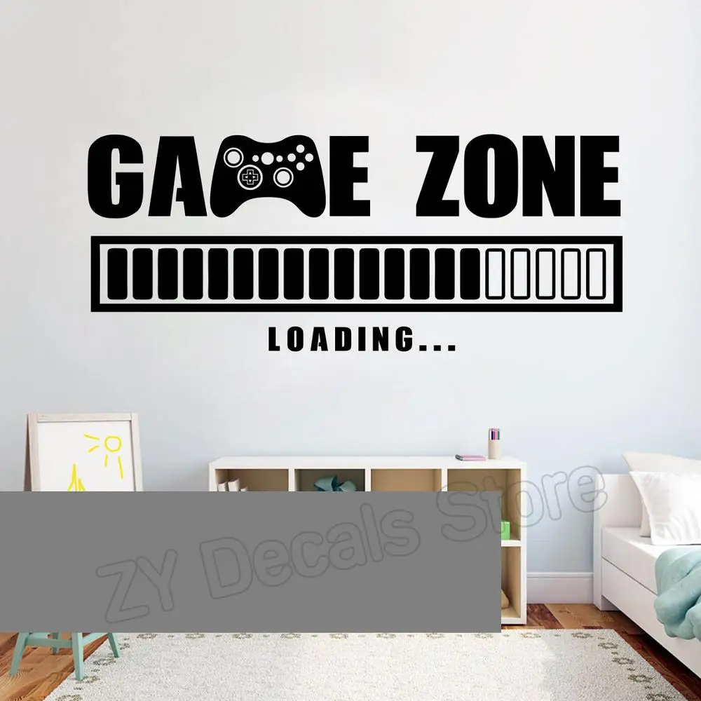 Boy Bedroom Door Decal Vinyl Wall Stickers Game Zone Loading Posters Wall Decals Home Interior Decor Background Gamer A525