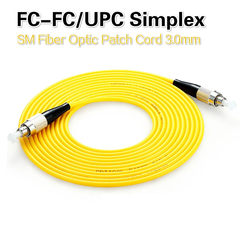 LSZH Fiber Optic Patch Cord For CATV Network FC-FC SM SX 3mm 9/125um FC/UPC Fiber Optic Patch Cord 10PCS LOT