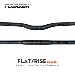 TOSEEK Full Carbon Handlebar 25.4mm Folding Bike Horizontal Handle Bar 400-700MM Matt Black Ultralight Bicycle Straight Handleba