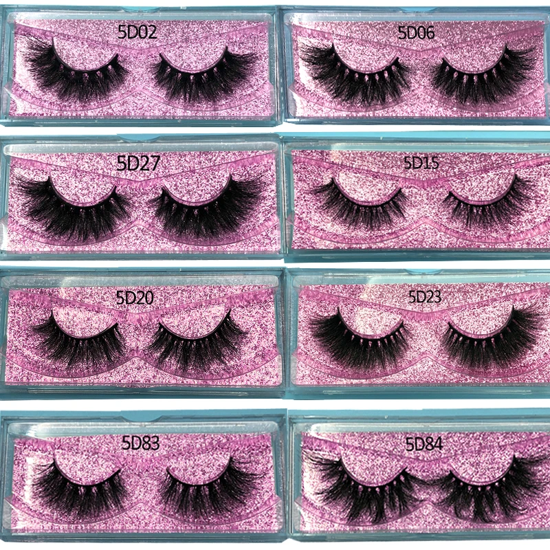 3pcs/Lot 100% Real Siberian 5D Mink Fur Strip False Eyelash No Case Long Individual Eyelashes Makeup Mink Lashes Extension