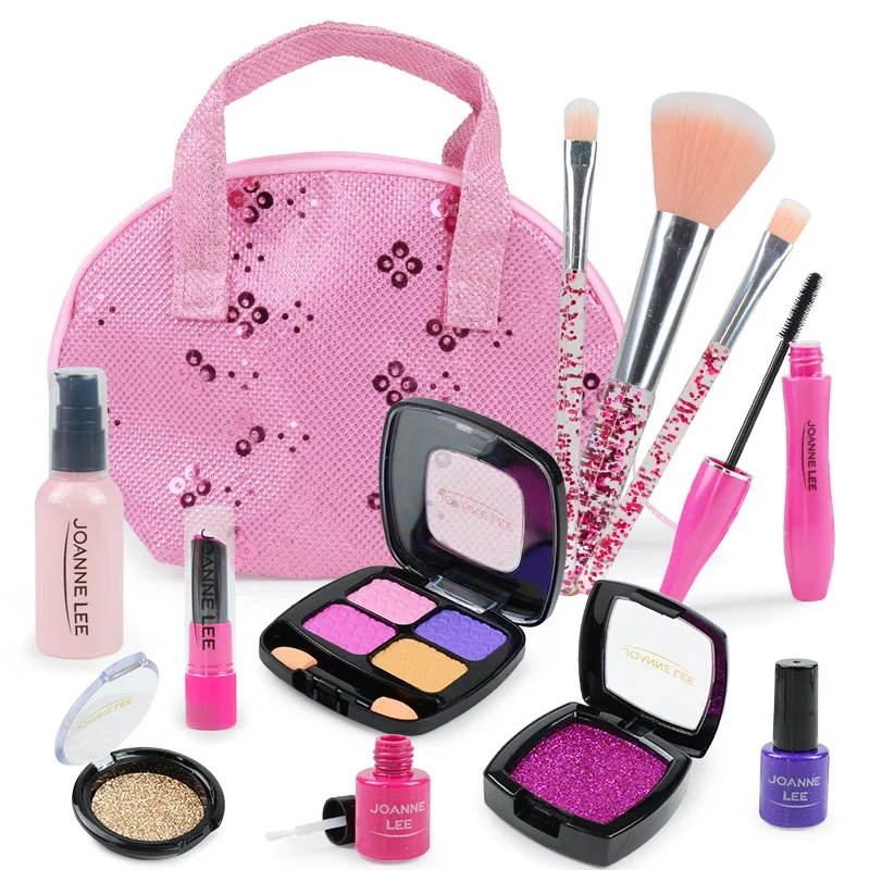 Simulation Makeup Handbag Girl's Pretend Play Realistic Cosmetics Box Eyeshadow Lipstick Toy Daughter Playhouse Gifts