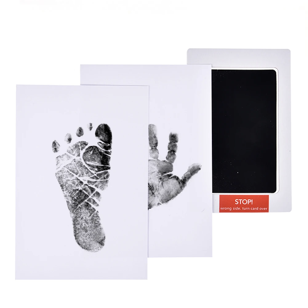 2pcs Baby Handprint Footprint Imprint Kit Baby Newborn Footprint Ink Pad Infant Clay Toy DIY Making