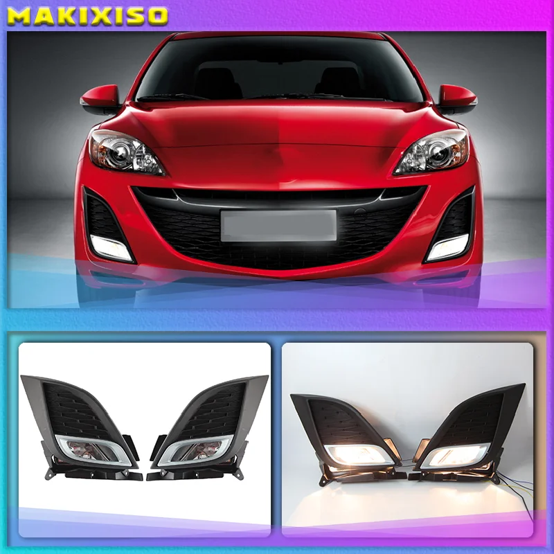 

1 set front Bumper Fog Light Lamp+Wiring+Switch Kit For Mazda 3 2010-2013 Clear Lens foglight headlights