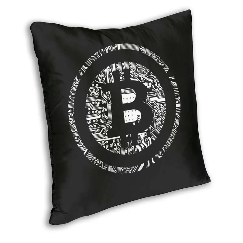 Bitcoin Cryptocurrency Cushion Cover Sofa Home Decor Btc Cryptocurrency Square Throw Pillow Cover 45x45