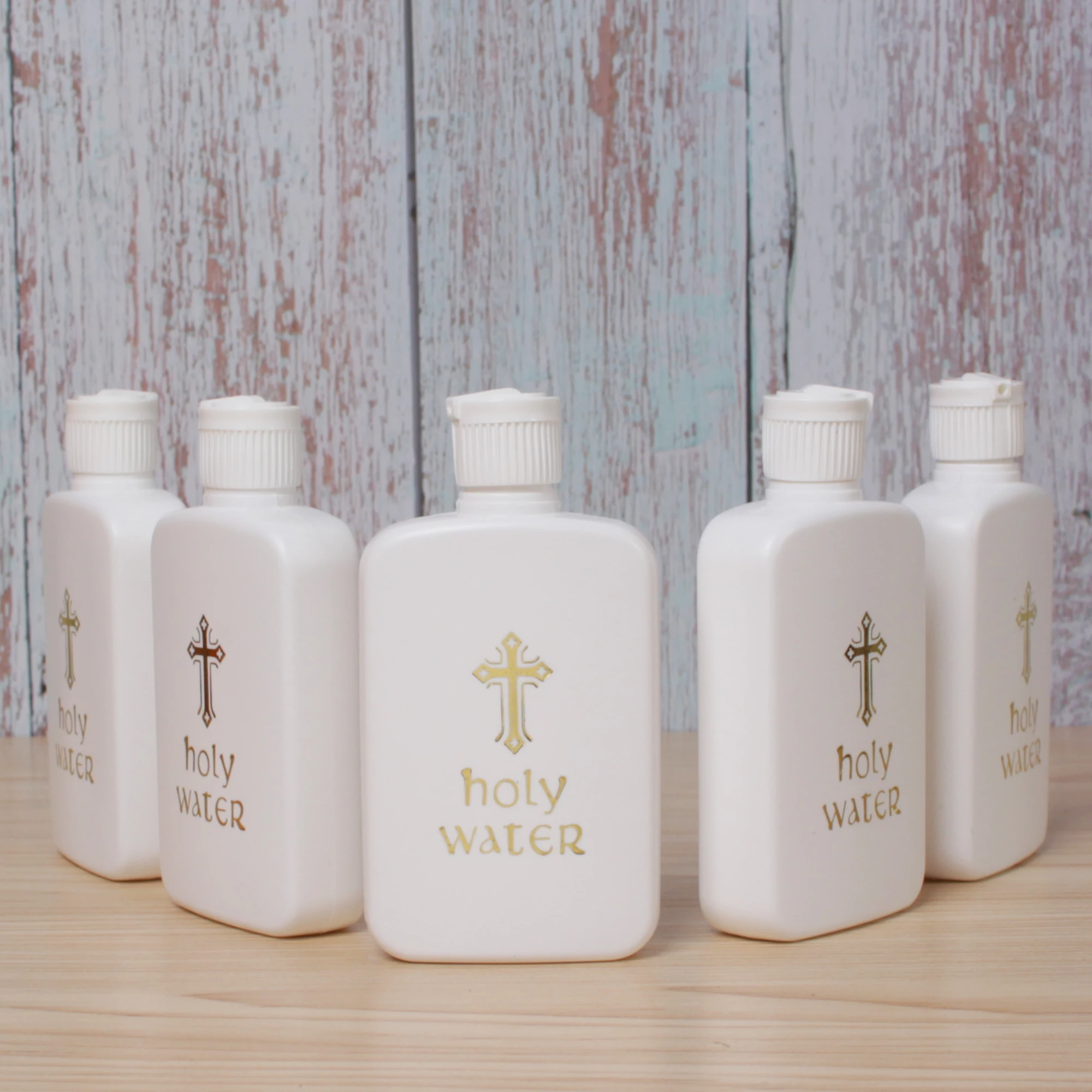 100ml Ostern Heiligen Wasser Kirche Jesus Flasche Mit Gold Blockieren Logo Heiligen Bibel Christian Kreuz Kunststoff Dekoration Wasser Flasche