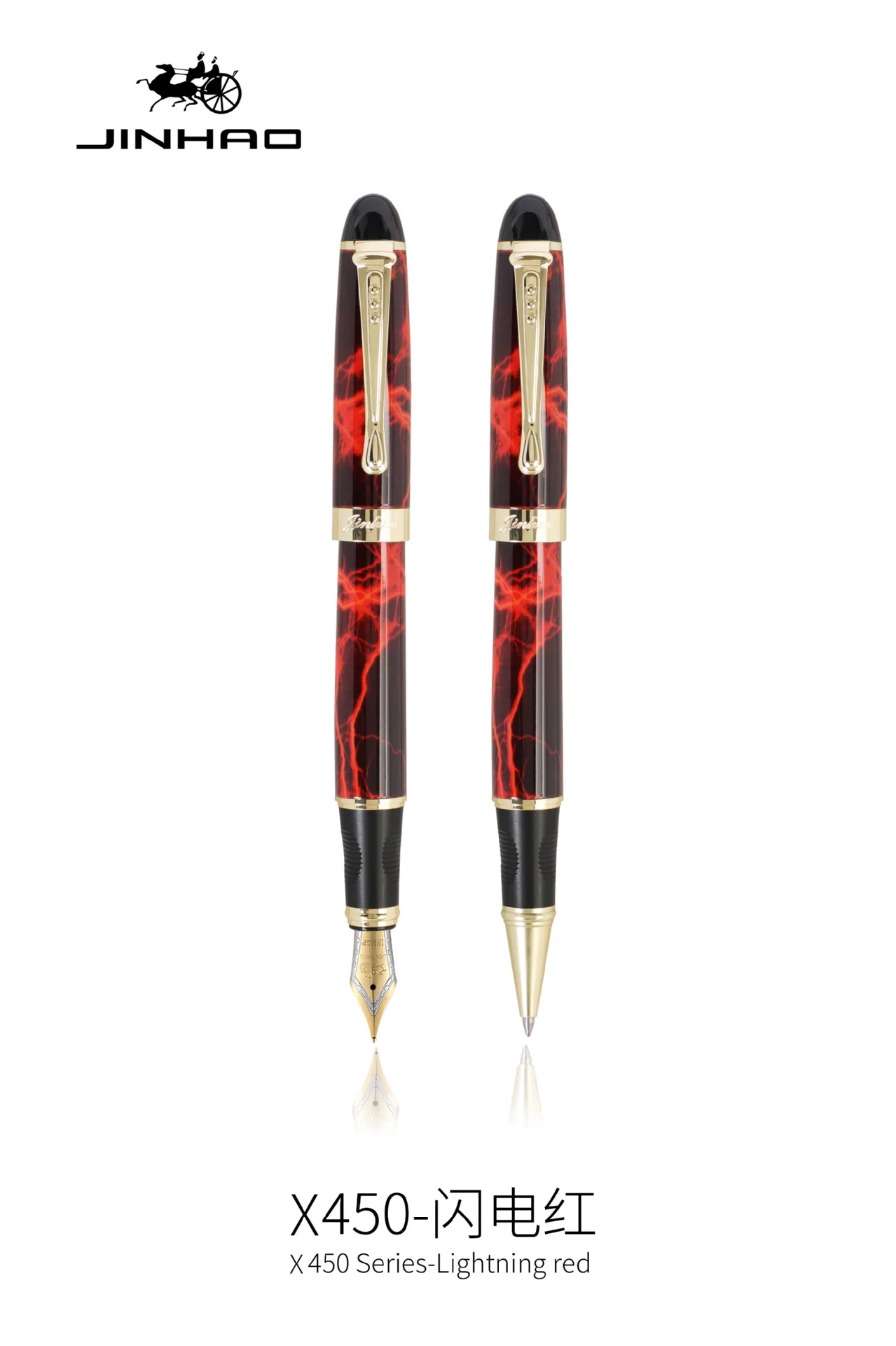 Jinhao Classic Fountain Pen, Luxury Gold Trim Iraurita Tip Medium Writing, Jin Hao 450 Office Signature School Calligraphy A6293