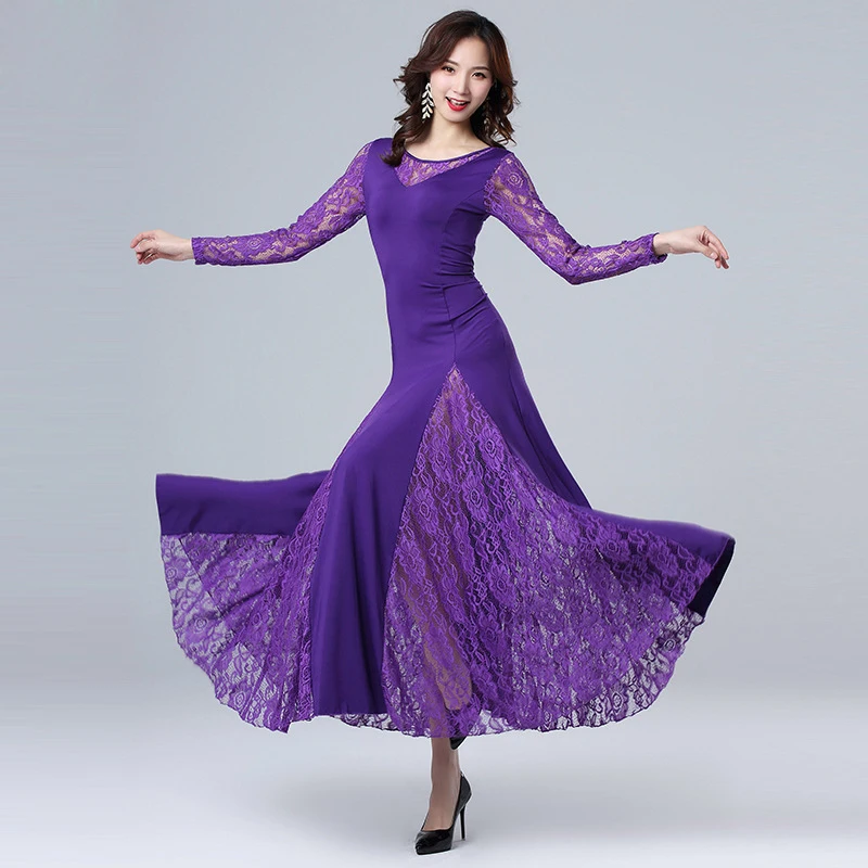 Lone  Sleeve Ballroom Waltz Dress 2024 High Quality Dance Competition Costume Women Standared Dance Wear Modern Dance Suit