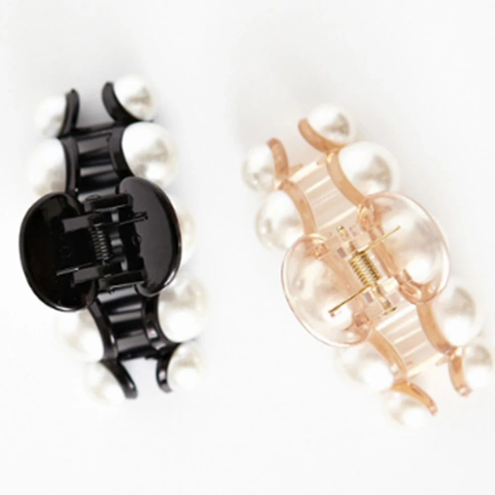 Fashion Hair Claw Clips For Women Horsetail Clip Geometric Imitation Pearl Hairpin Crab Retro Crystal Hair Clips Hair Accessorie