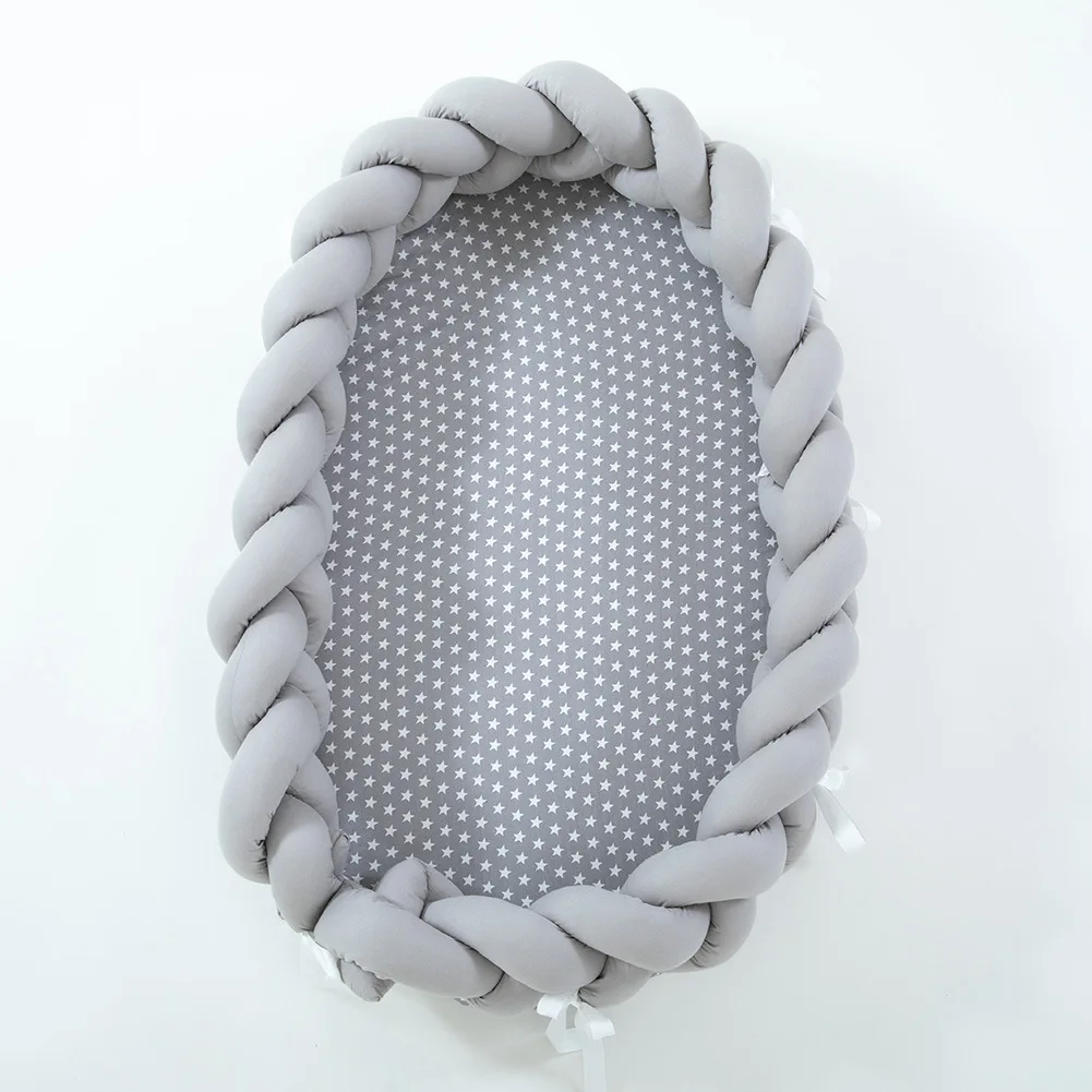 Baumwolle gewebt klapp tragbare krippe nahen bett bionic abnehmbare manuelle zaun drei-dimensionale schutzhülle