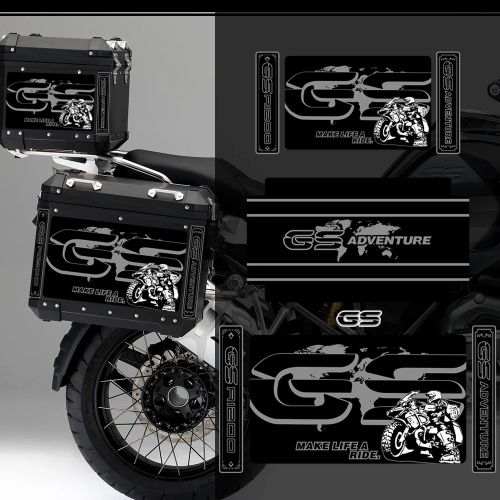 For BMW R1200GS R 1200 GS R1200 GSA Trunk Tail Top Side Cases Stickers Panniers Luggage Aluminium Adventure 2014 2017 2016 2015