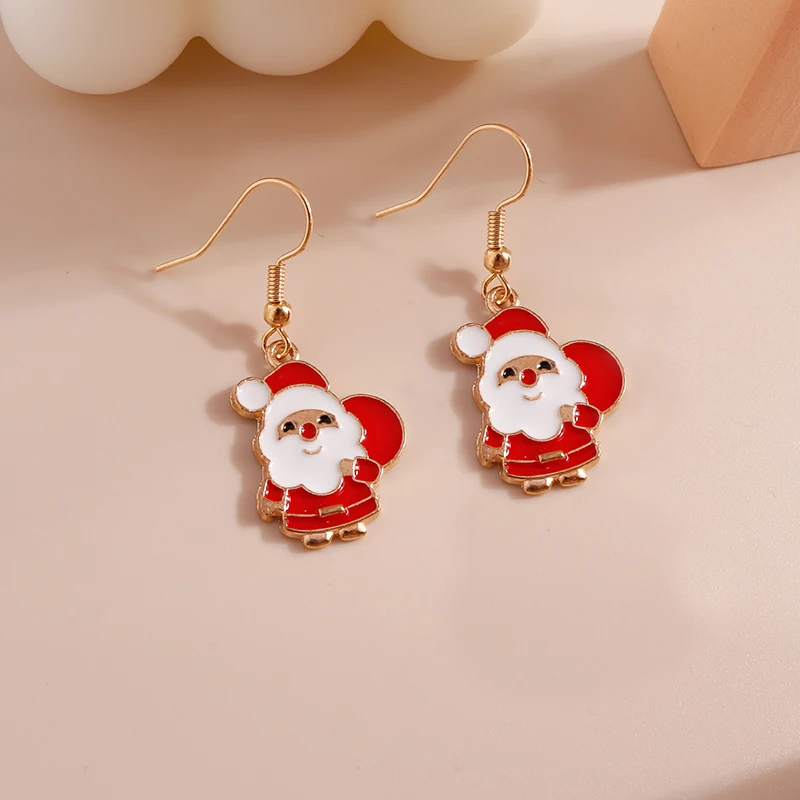 Leslie Mix Stile Winter Frohe Weihnachten Ohrringe Mode Schneeflocke Baum Santa Claus Deer Tropfen Ohrringe Neue Jahr Schmuck Geschenke – Detail 23