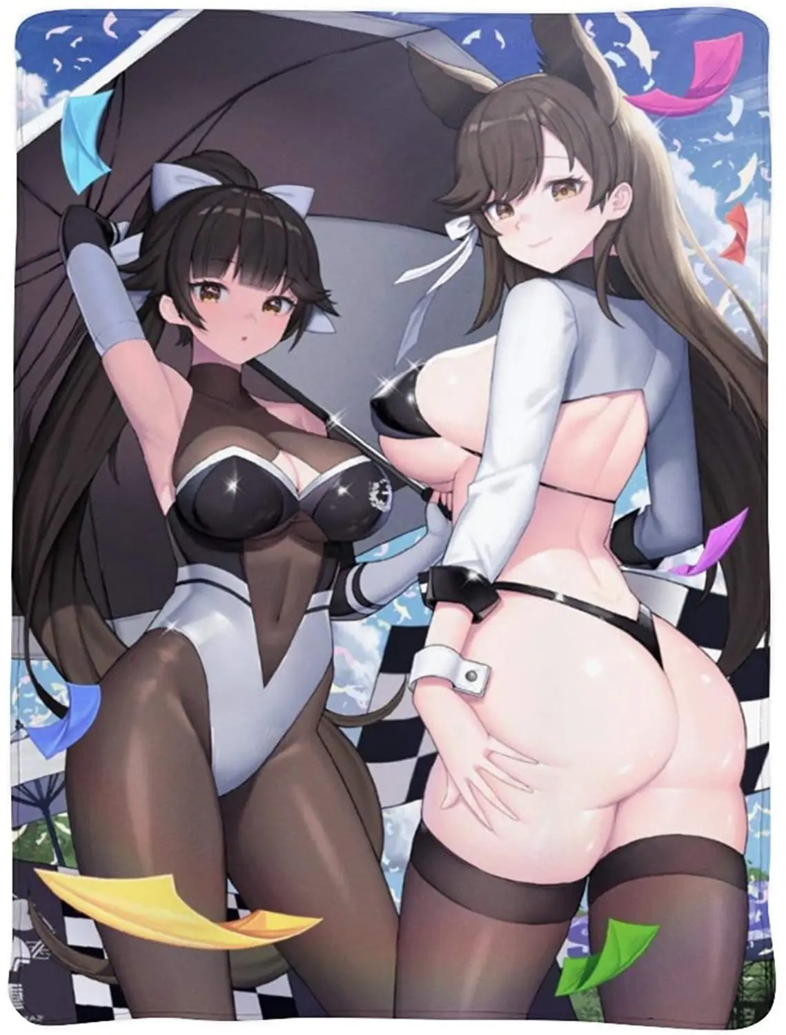 

3D Printed Blanket Anime & Takao Atago Azur Lane Cute Girl Race Cartoon Characters Blanket Quilt Soft Plush Fleece Blanket Gift