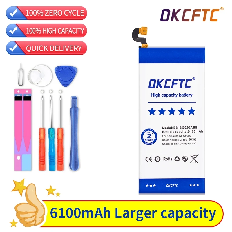 Orginal battery For Samsung Galaxy S6 S6 Edge/Plus S7 S7 Edge S8 S9 S9 Plus J5  J7 ≥5000 mAH High Capacity Rechargeable battery