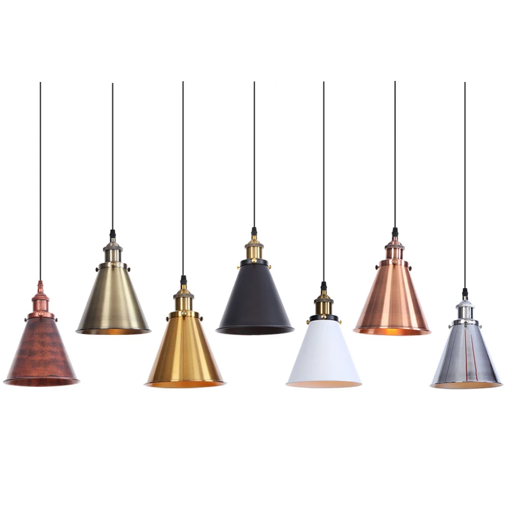 

Vintage Industrial Pendant Lamp Loft Style Hanglampen Black/White Iron Fixtures For Bedroom Living Room Luminaire Suspension