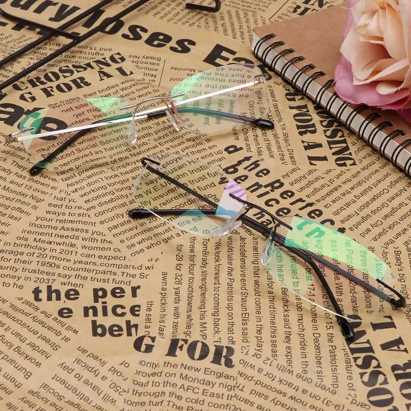 Men's Titanium Alloy No Rim Reading Glasses Frameless Folding Eyeglasses Presbyopia Eyewear + 1.0 + 1.5 + 2.0 + 2.5 + 3.0 + 3.5