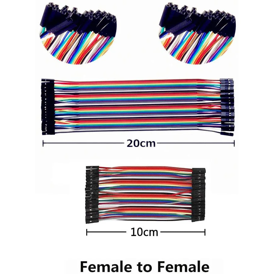 6Pcs 10CM 20CM Jumper Wire Solderless Breadboard Jumper Male to Female,Male to Male,Female to Female for Raspberr Pi 5 4 model B