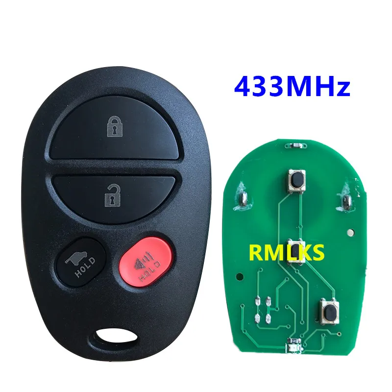 GQ43VT20T Replacement 3/4 Button Remote Car Key Fob For Toyota Tacoma Sienna Sequoia Highland 2005-2015 315/433MHz