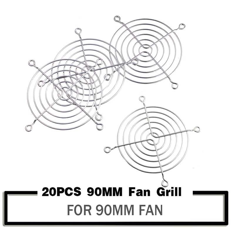 20 Pieces 90mm Fan Grills Protection Net 90x90mm Metal Mesh for 90mm9cm Fan Protecntion Finger Protection Net