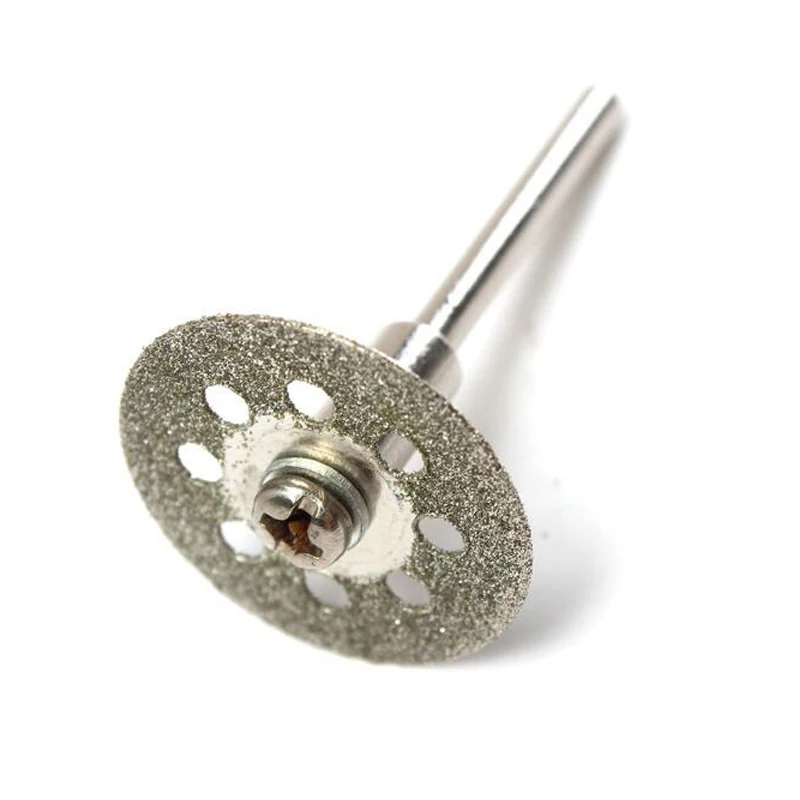 WENXING 10 pz/set Mini Diamante Seghe Lama D'argento Dischi Da Taglio con 2X Collegamento Shank per Dremel Trapano Fit Rotary Strumento