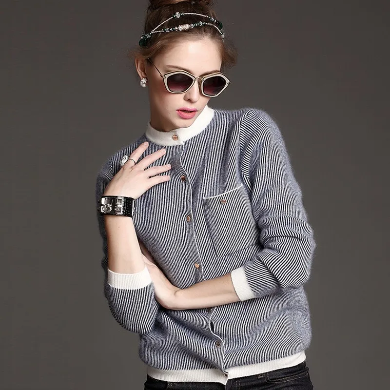 2020Autumn winter clothes Women New Cashmere Sweater Woman Knitted Sweater Fashion Baseball Uniform Cashmere cardigan Women coat