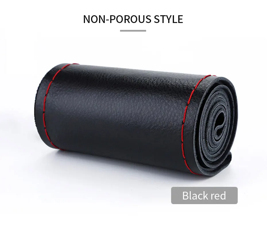 Seametal Echt leder Lenkrad abdeckung für Auto Flechten Lenkrads chutz deckt Anti-Kratz-Lenk zubehör – Detail 16