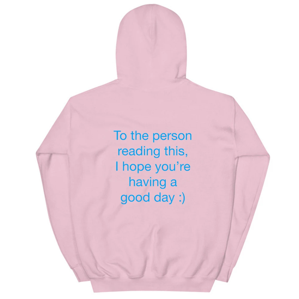 To The Person อ่านนี้ Hoodies Casual Unisex แขนยาวสโลแกน Hooded Sweatshirts Harajuku ผู้หญิง Tumblr Jumper Pullovers