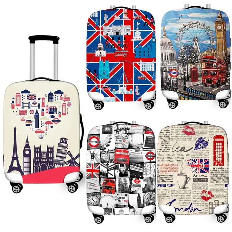 New Oil Painting London Landscape Travel Suitcase Protective Cover For 18-32 Inch Trolley Case Elastic Anti-dust Cover Perfect