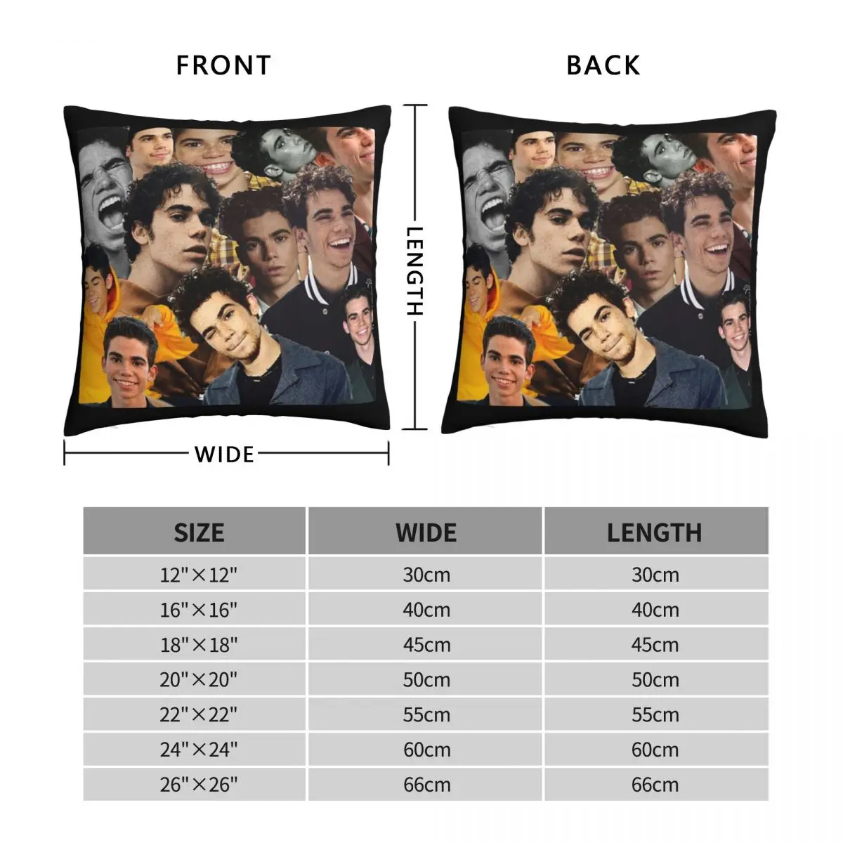 Cameron Boyce Collage Square Pillowcase Polyester Linen Velvet Printed Zip Decor Throw Pillow Case Sofa Cushion Cover