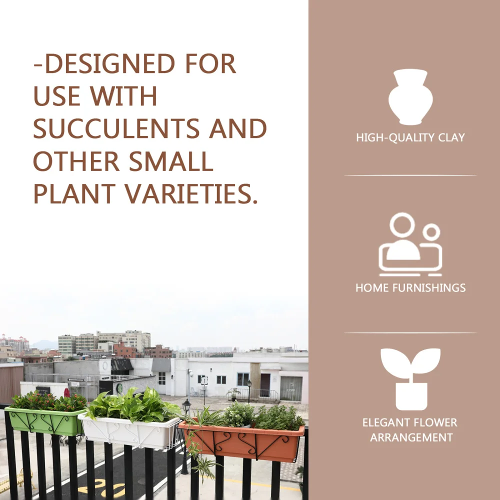 Hanging Planter Plant Flower Balcony Railing Pot Holder Rack Stand Shelf Metal Rail Flowerpot Fence Iron Outdoor Wall