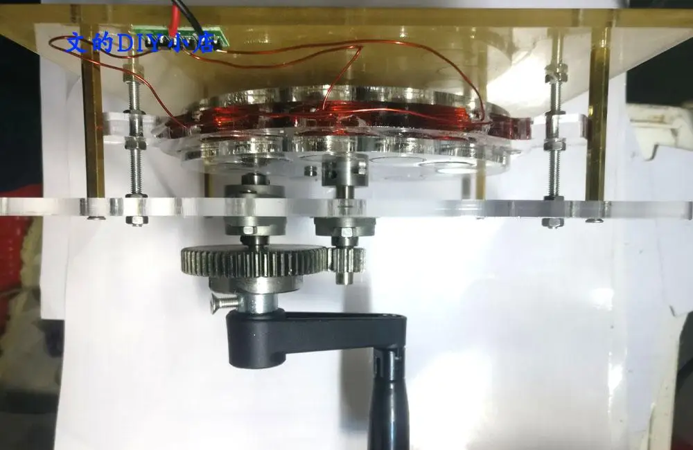 Coreless disc generator, disc generator, wind turbine, hand crank generator, alternator Generator gear handle