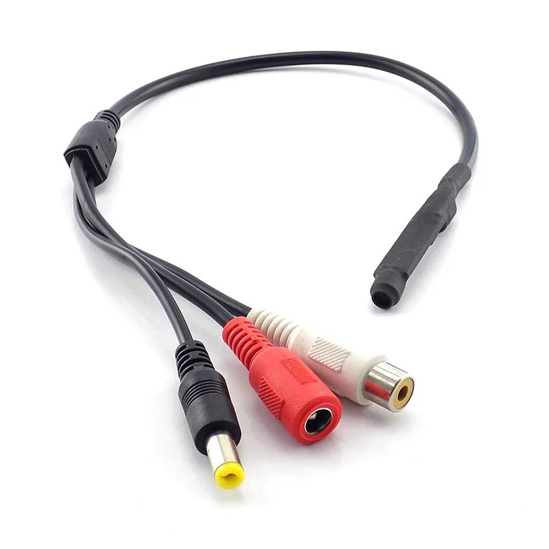 Mini CCTV Audio Microphone Mic For Security Audio Camera Sound Monitor Pick Up RCA Power Cable CCTV Camera DVR High Sensitive