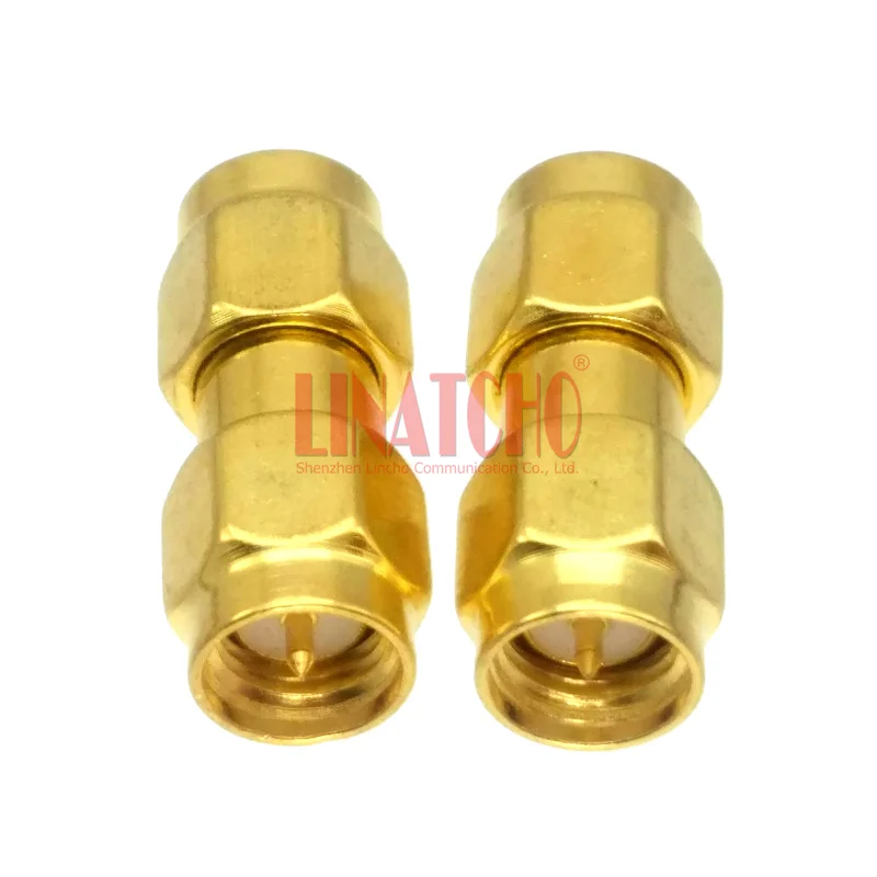 Gold Plated 50ohm RF Double Straight Coax Plug SMA Male to Male Connector Adapter Converter