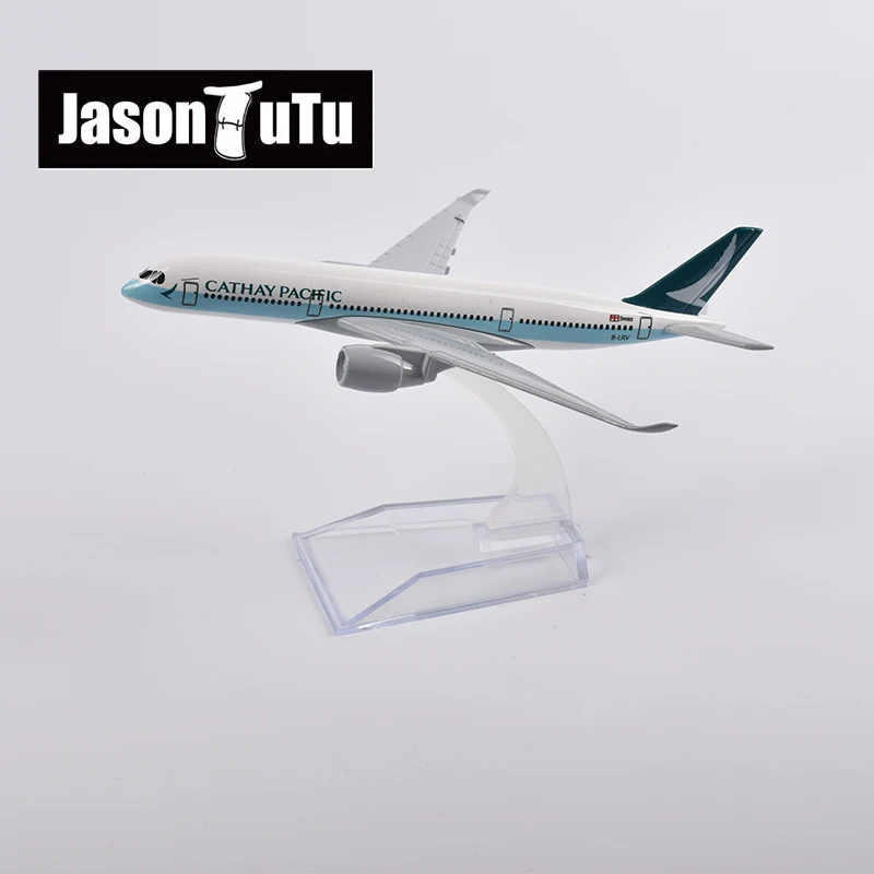 JASON TUTU 16cm Cathay Pacific Airbus A350 Airplane Model Plane Model Aircraft Diecast Metal 1/400 Scale Planes Dropshipping