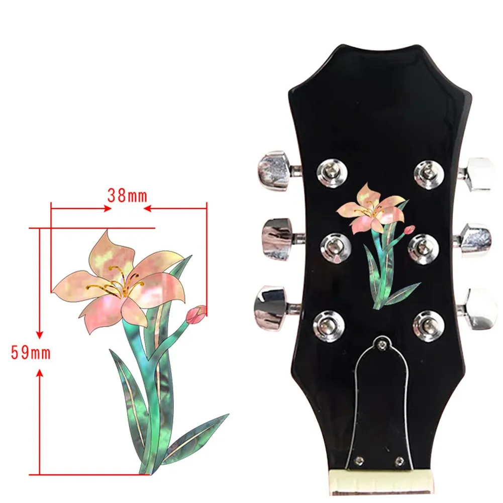 1pcs Guitar Headstock Decal Sticker PVC Guitar Neck Inlay Sticker DIY Electric Acoustic Guitars Bass Ukulele Parts Accessories