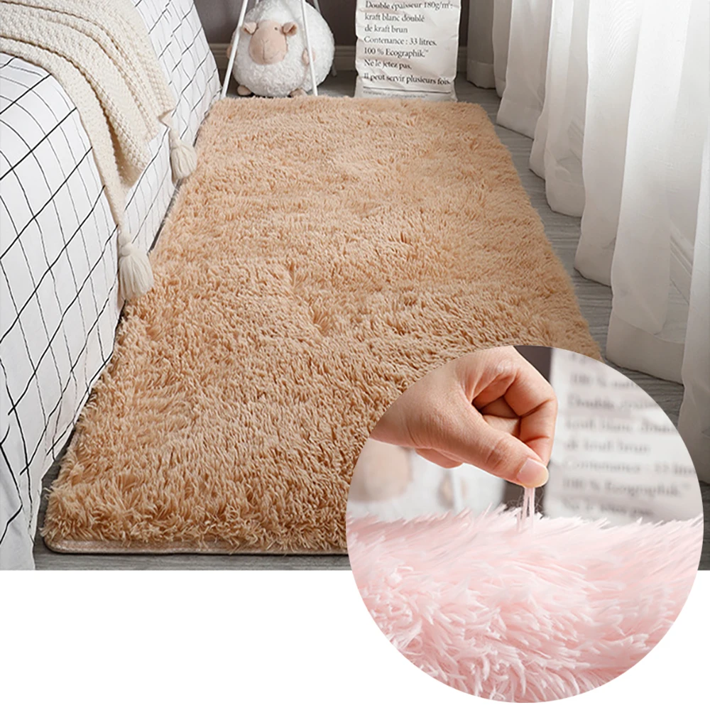 14 Colors Plush Fur Carpet Soft Long Hair Imitation Wool Pad Rugs Bedroom Bedside Floor Mat Sofa Cushion Living Room White Rugs