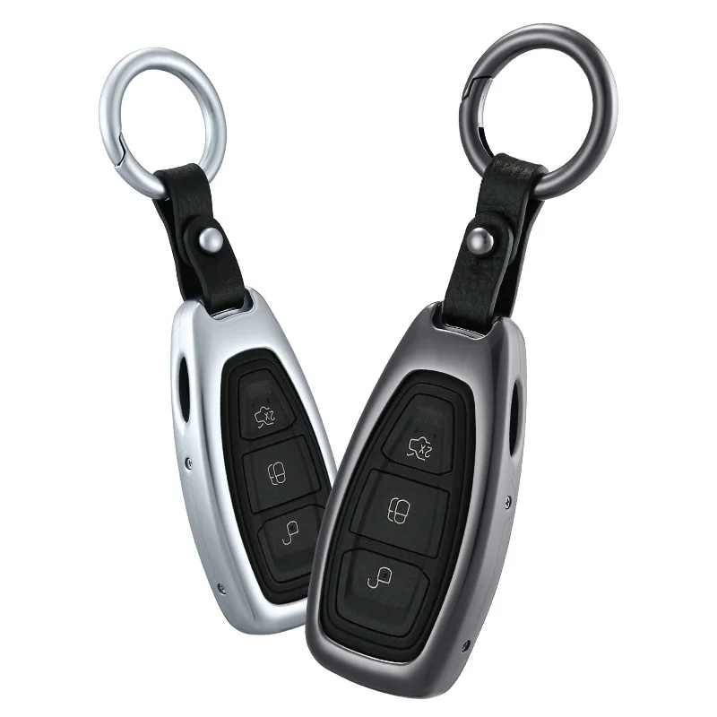 

Aluminum Alloy Car Key Case Key Cover Key Chain Ring Cover Case Holder / Key Pack Cover Accessories For Ford Kuga / Eco sport