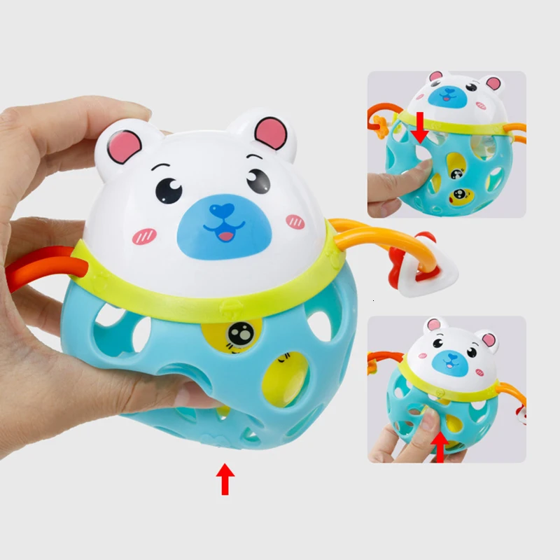 Baby Rattles Toy Cartoon Hand Soft Knocking Training Grasping Ability Rattle Early Educational Toys For Kid Hand Bell Baby Toys