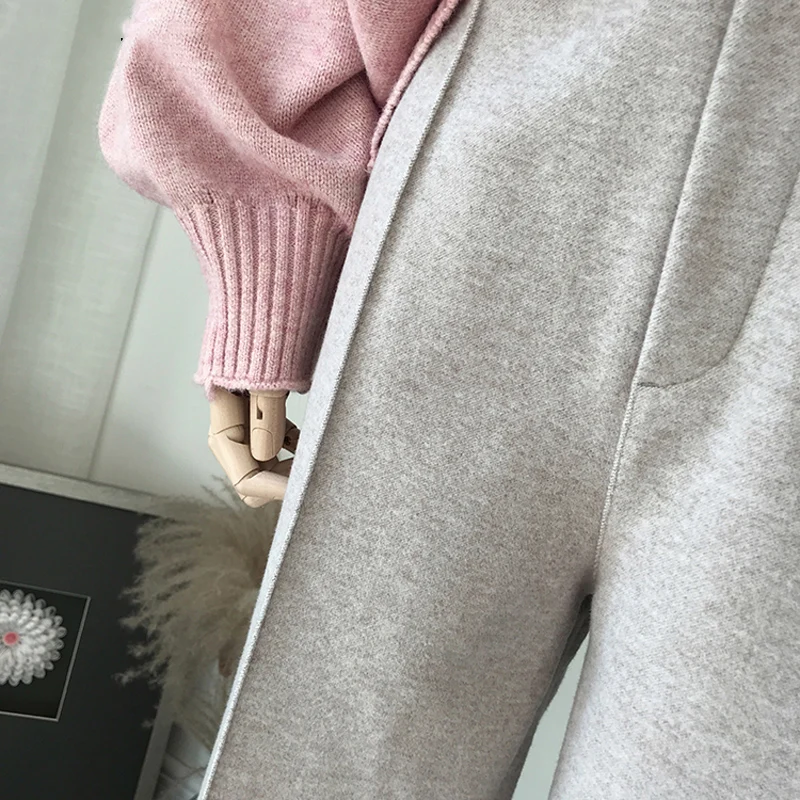 Winter Thicken Women Pencil Pants Wool Pants Female 2019 Autumn High Waist Loose Trousers Capris Good Fabric