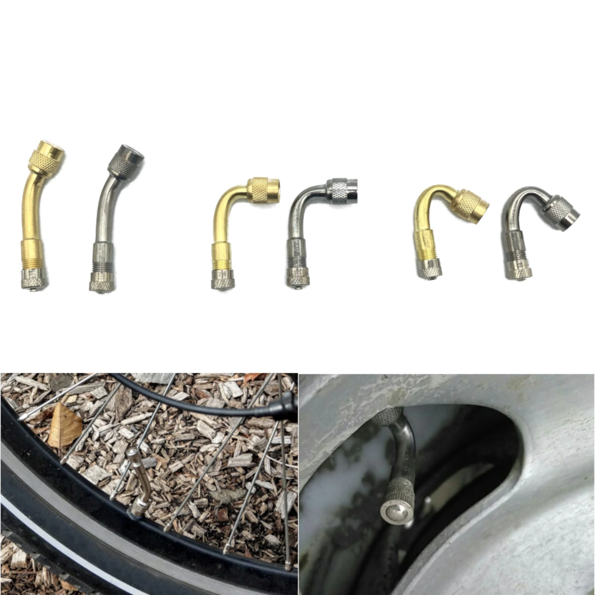 Motorcycle Brass 45 90 135 Degree Angle Bent Valve Inflator Connector Tyre Tube Valve Extension Adapter for Truck Car Bike