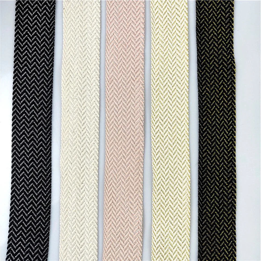 1 Meter Gold Thread Cotton Webbing 40mm Width Soft Thin Ribbon Sewing Material for Bag Strap Belt DIY Clothes Tape Decor Craft