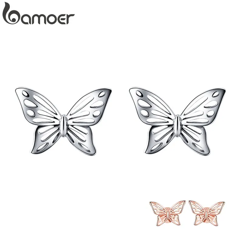 BAMOER Insect Collection 925 Sterling Silver Butterfly Dream Exquisite Stud Earrings for Women Sterling Silver Jewelry SCE452