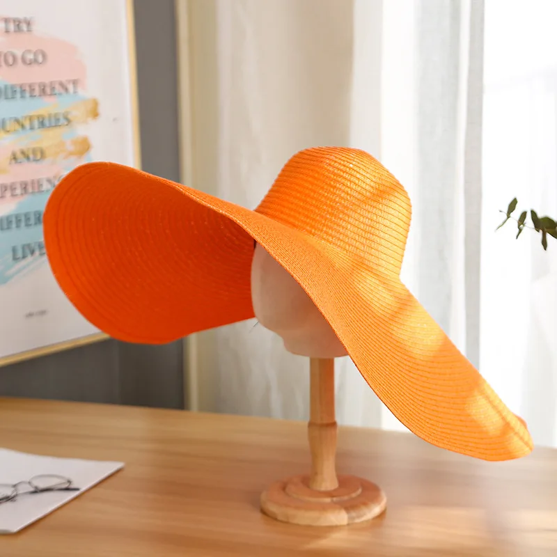 Summer Women Patchwork Wide brim leisure Colorful Panama sun hat fashion trendy dome holiday beach hat foldable straw hat