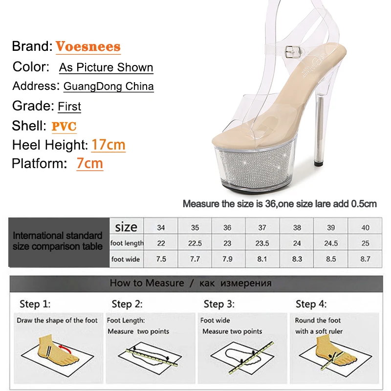 Summer Transparent Shining Crystal Women Shoes Rhinestone Thin High Heels Platform Sexy Pole Dance Open Toe Party Female Sandals