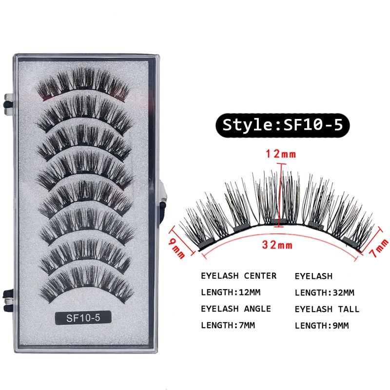 4 Paar 5 Magnete 3D Magnetische Falsche Wimpern Handgefertigte Künstliche Faux Cils Magnetische Natürliche Nerz-Wimpern mit Pinzette – Detail 12